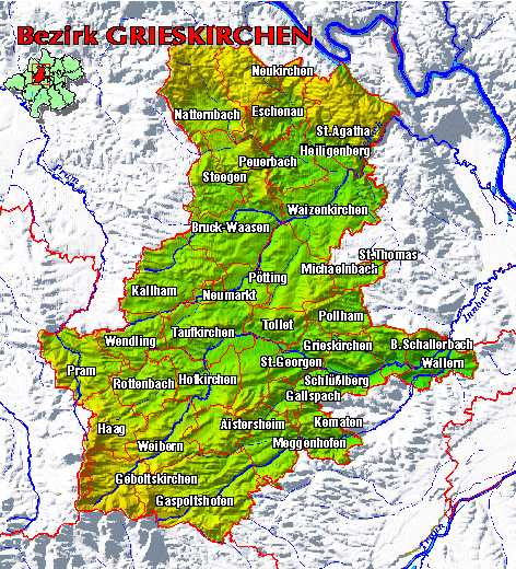 Landkarte Bezirk Grieskirchen